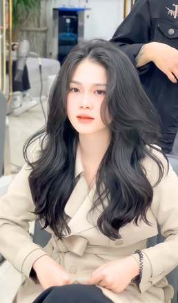 Kiểu tóc Xoăn C ngọn